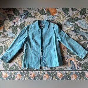 Chico's Aqua Leather Jacket